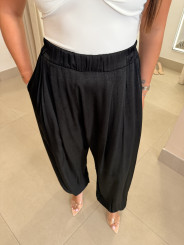 pantalon boho satinado negro