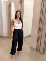 pantalon boho satinado negro