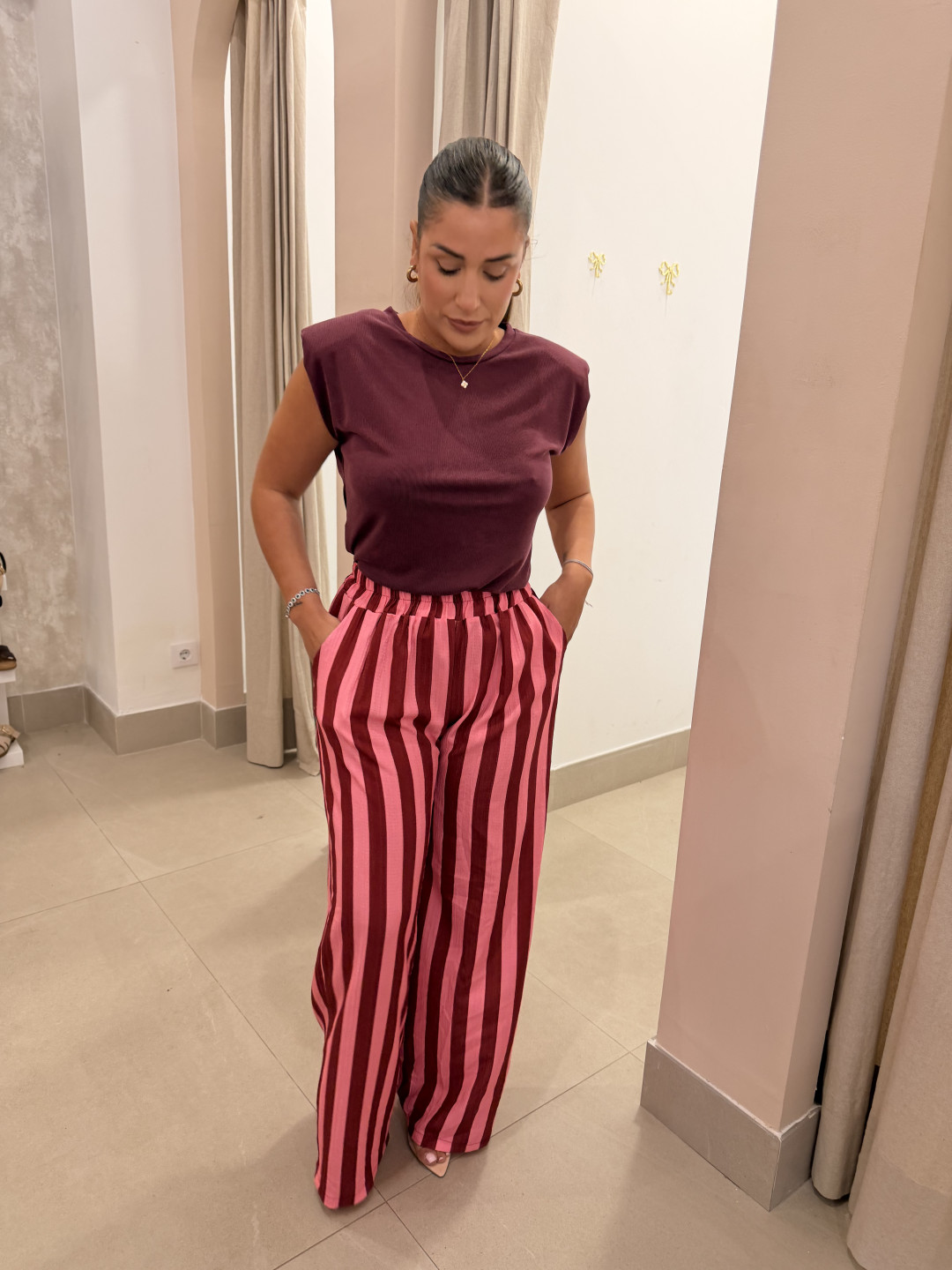Pantalon fluido rayas