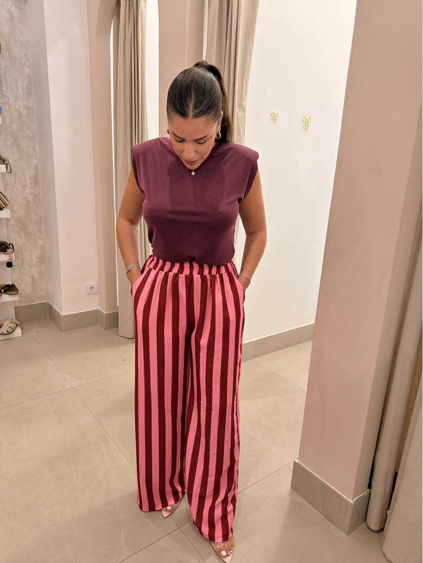 Pantalon fluido rayas