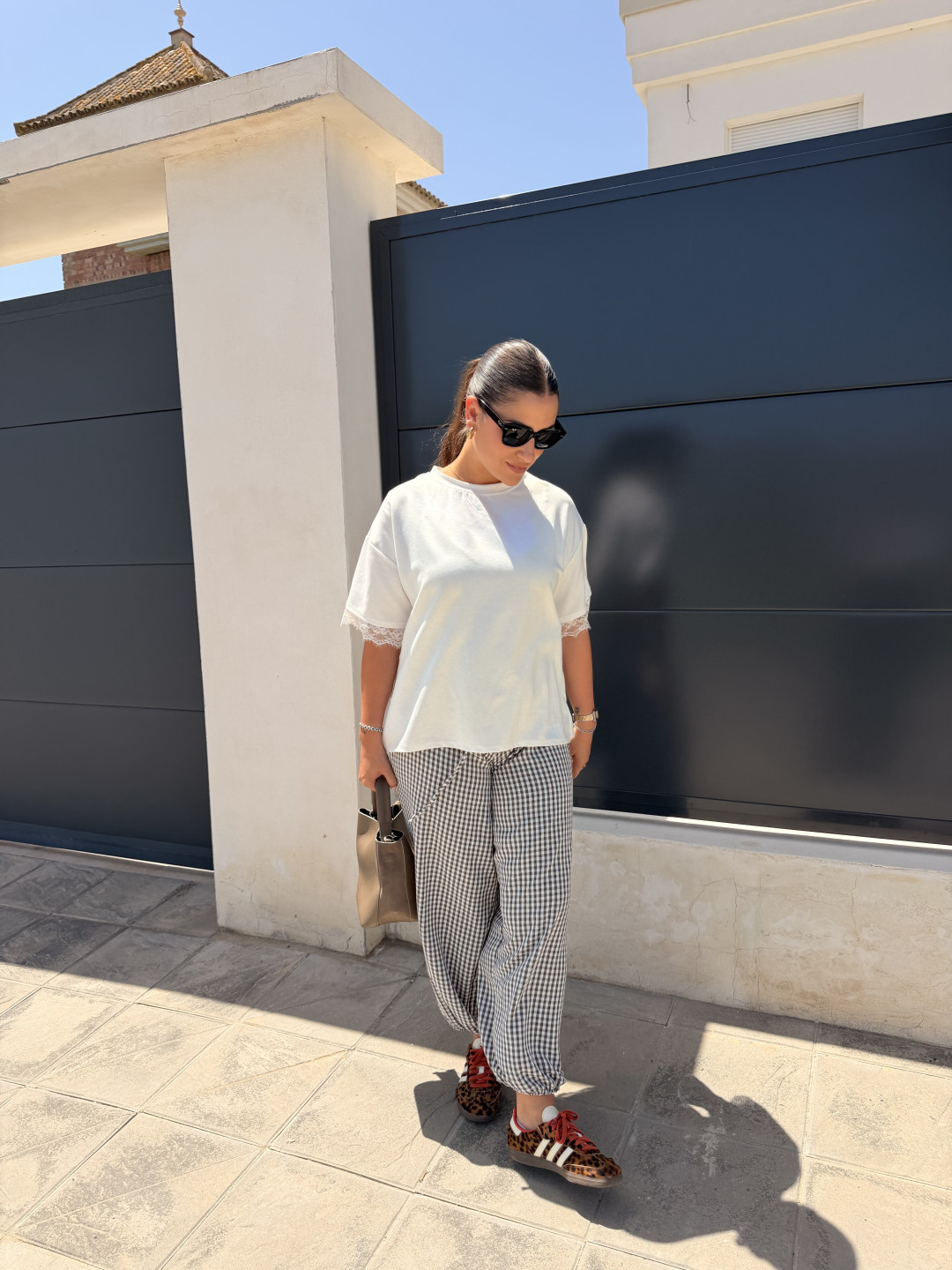 Pantalon globo cuadros vichy