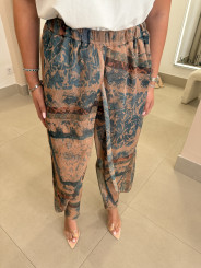 Pantalon globo seda estampado