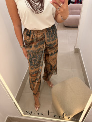 Pantalon globo seda estampado