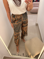 Pantalon globo seda estampado