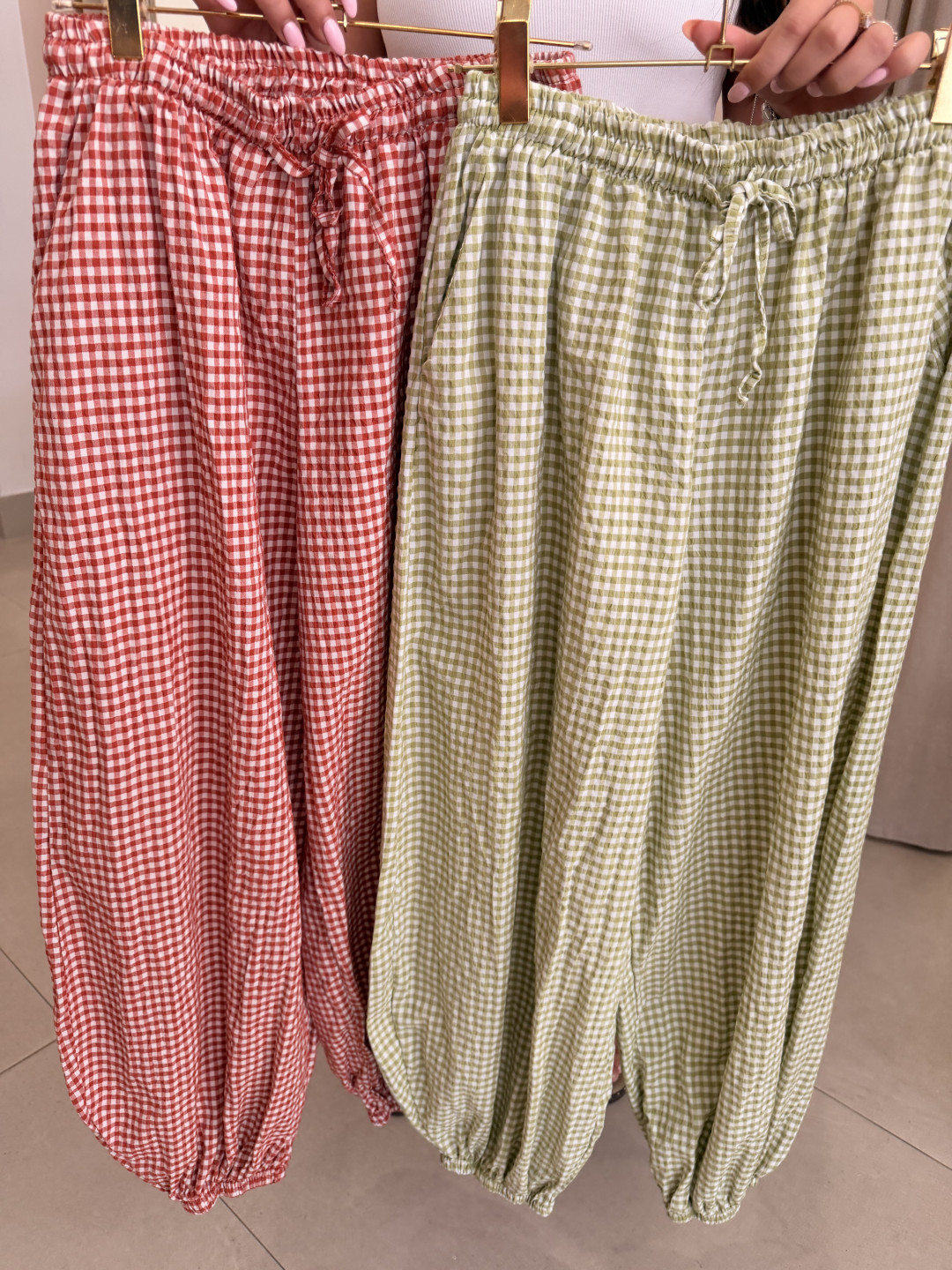 Pantalon boho vichy