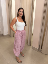 Pantalon boho vichy