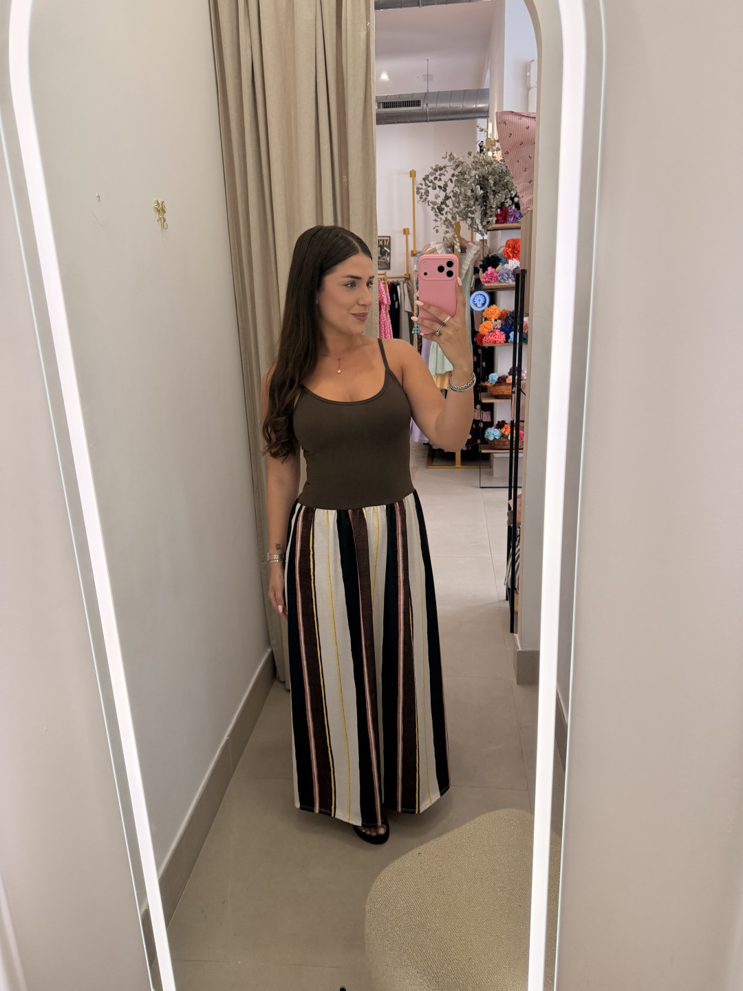 Vestido basico efecto rayas