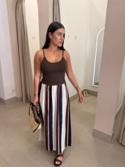 Vestido basico efecto rayas