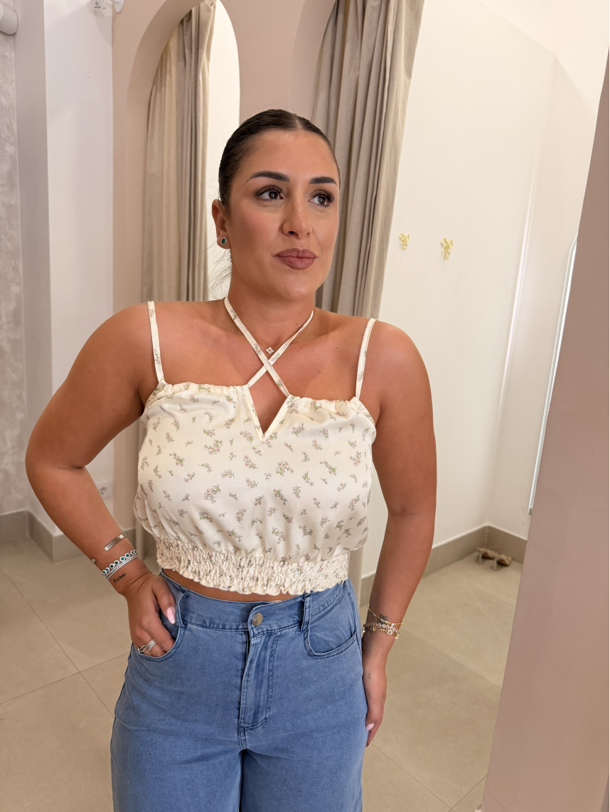 top crop flores amarillo