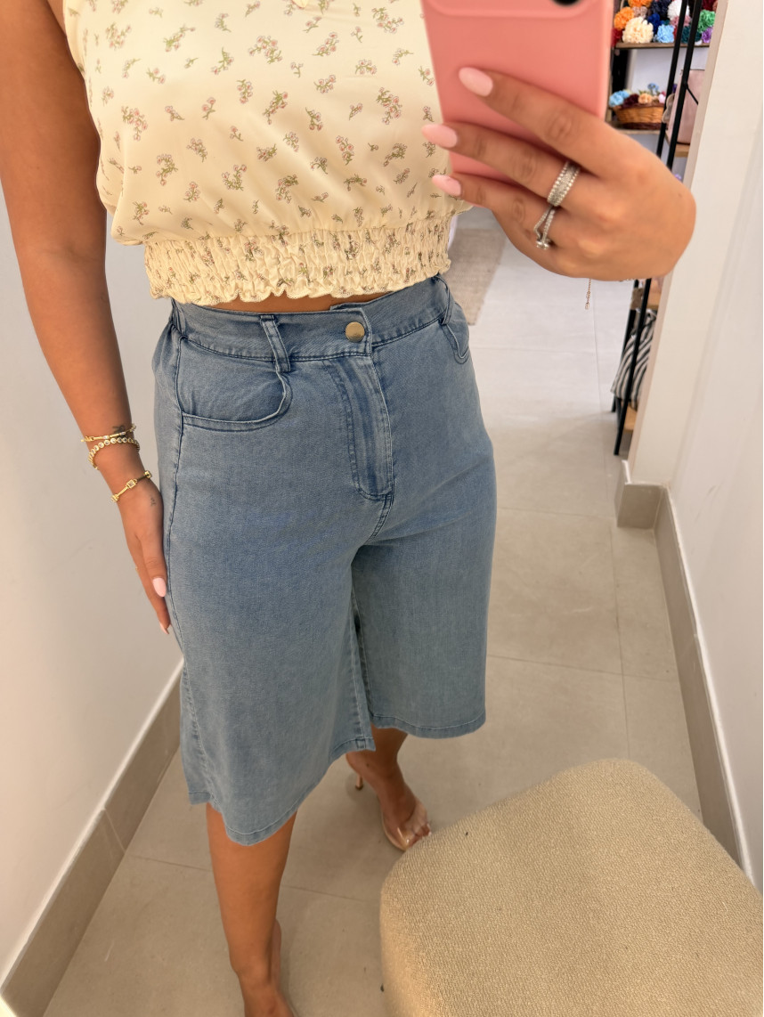 Bermuda fluida denim