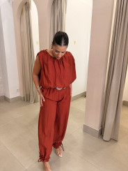Pantalon globo detalle lazada