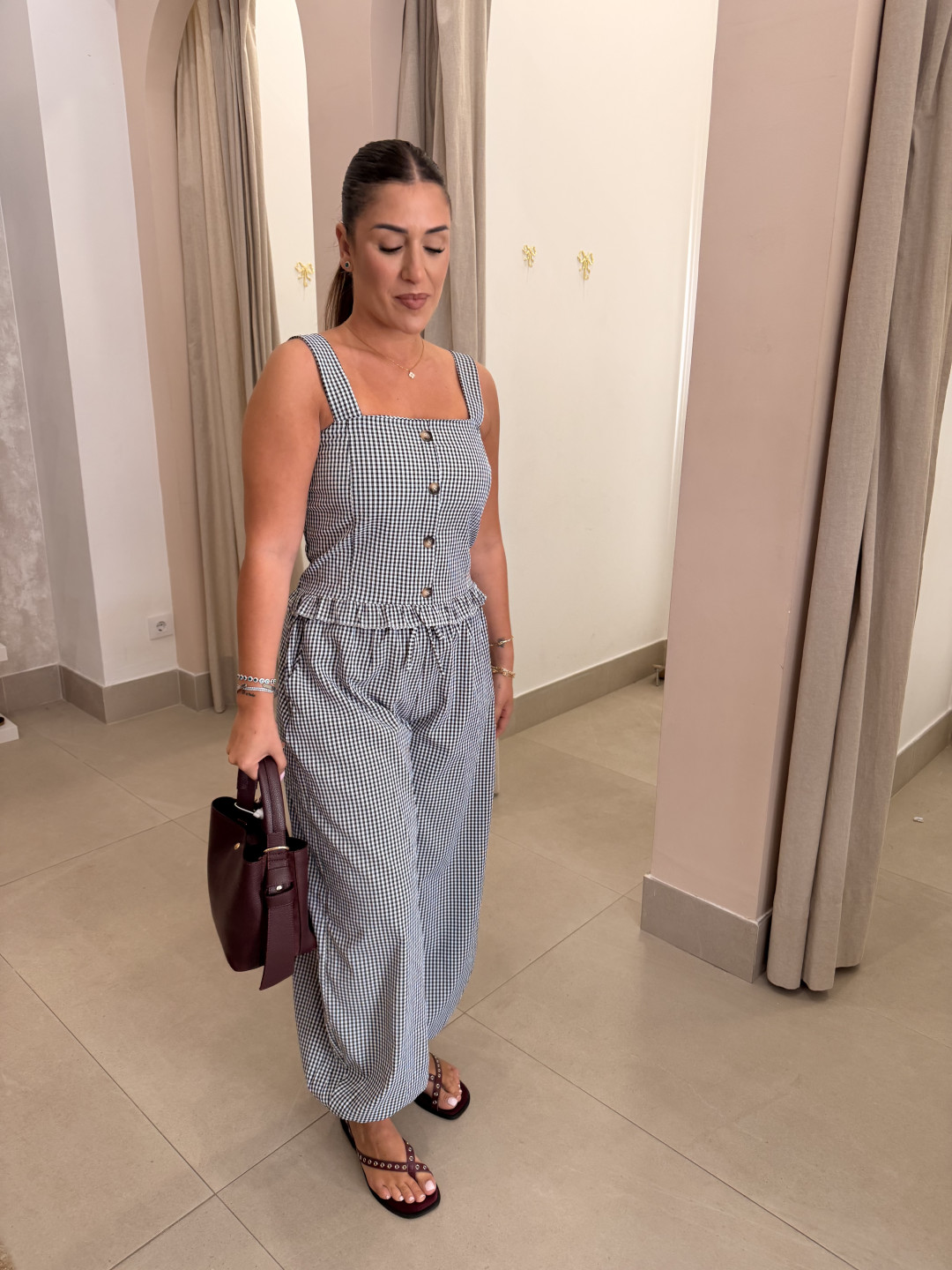 Pantalon vichy estilo boho