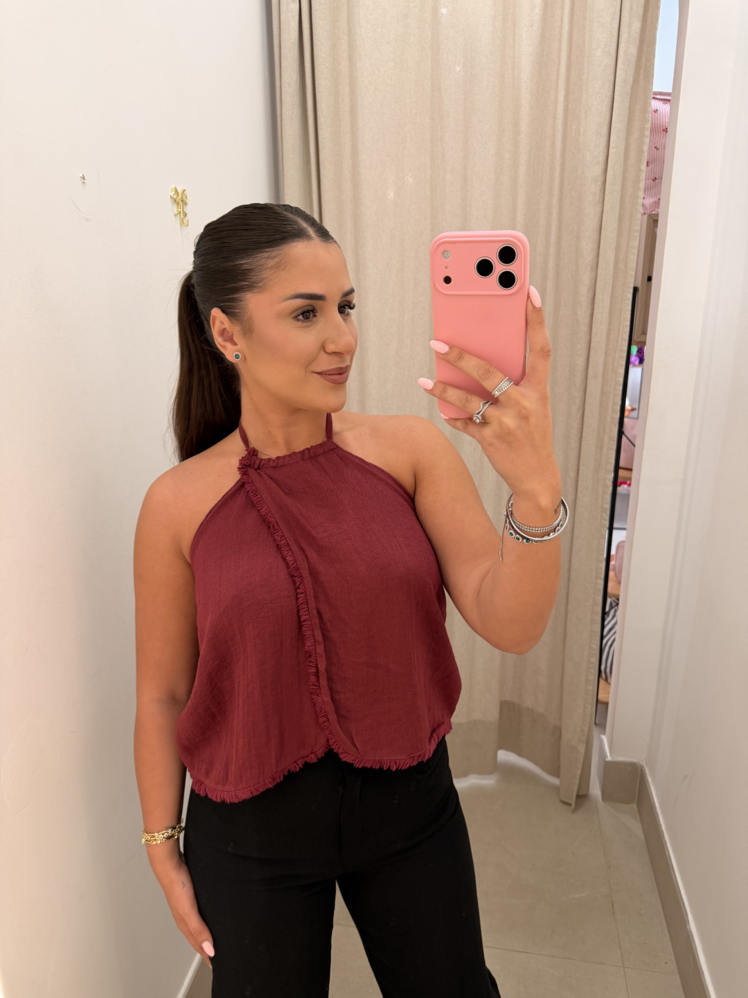 Blusa lino cruzado delantera