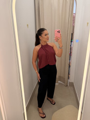 Blusa lino cruzado delantera