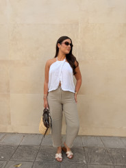 Blusa lino cruzado delantera