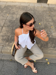Pantalon sara lino
