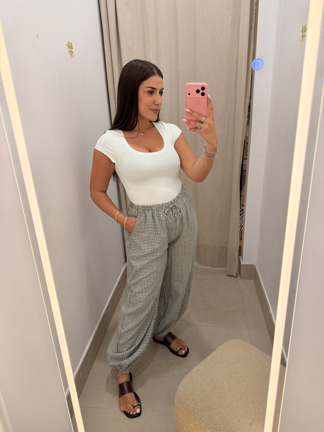 Pantalon vichy estilo boho