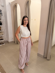 pantalon lino rayas