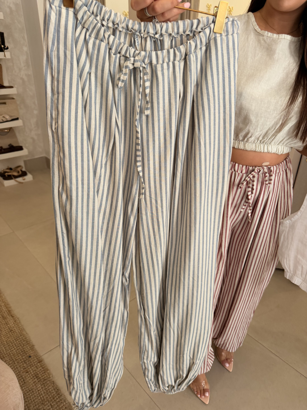 pantalon lino rayas