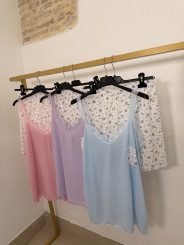 pijama encaje flor