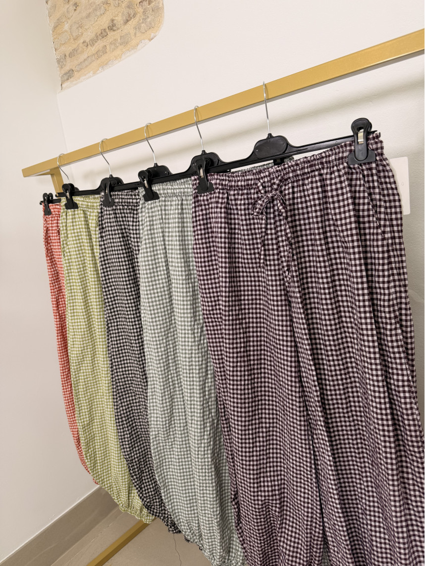 Pantalon boho vichy