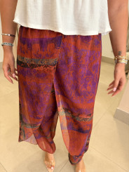 Pantalon globo seda estampado
