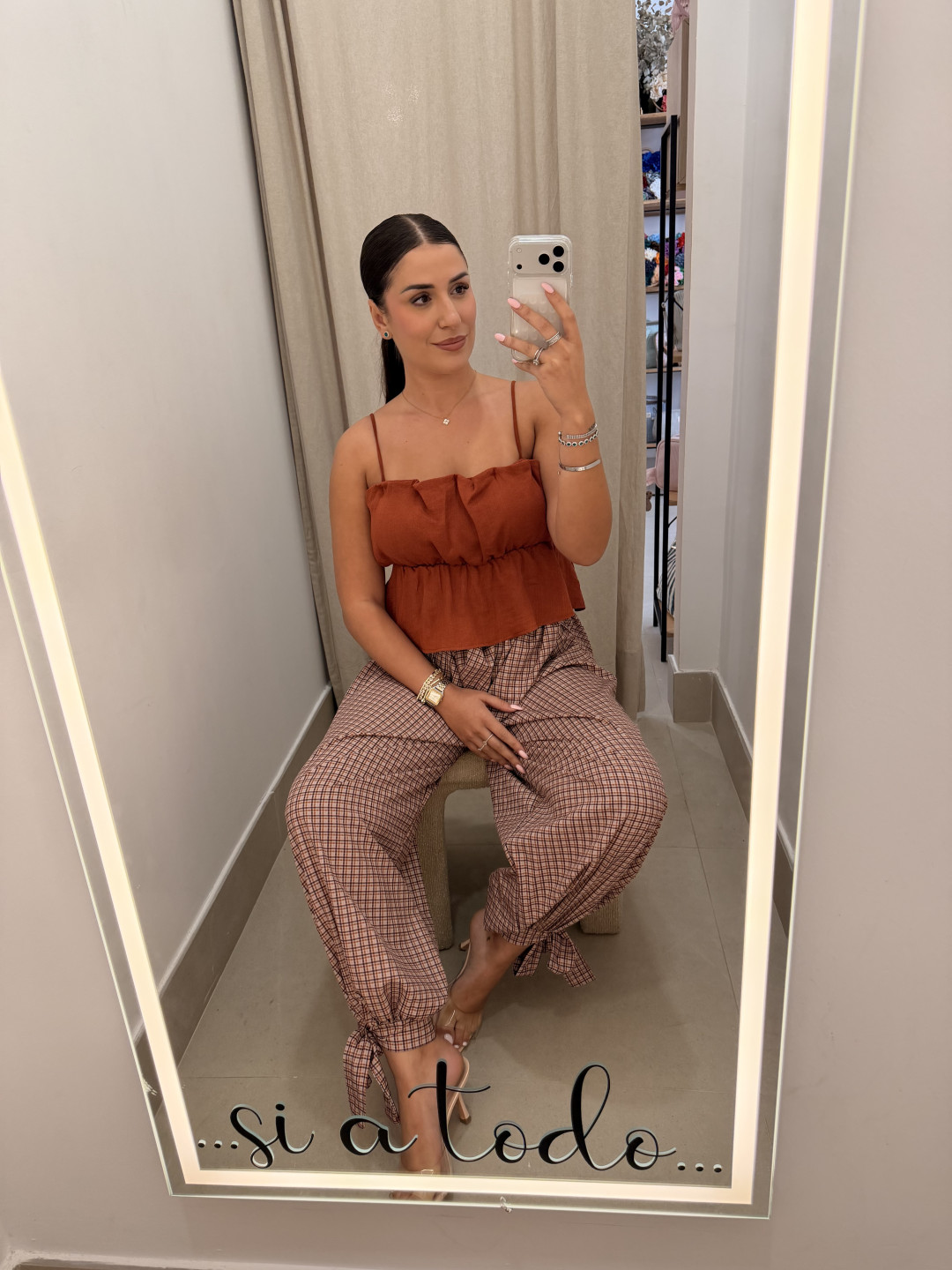 pantalon globo cuadros