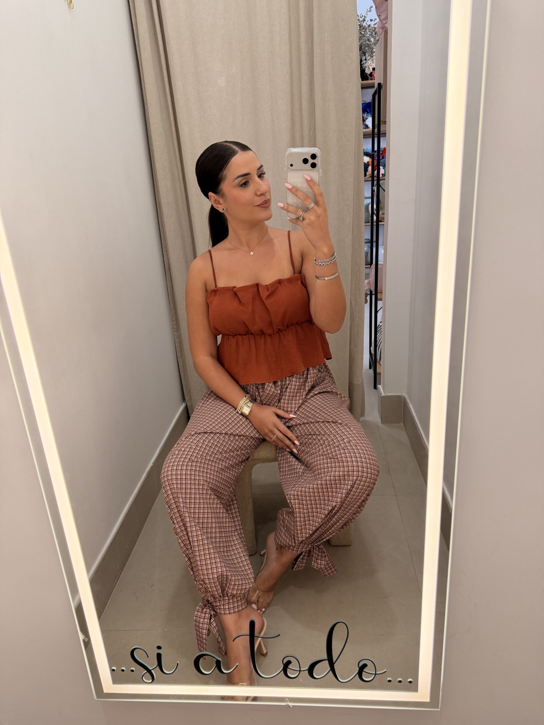 pantalon globo cuadros