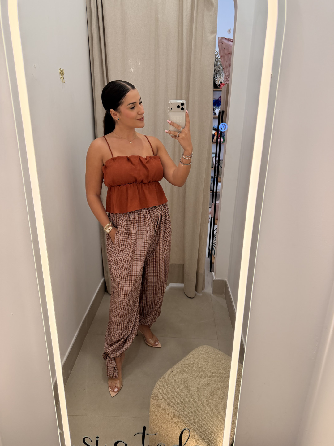 pantalon globo cuadros