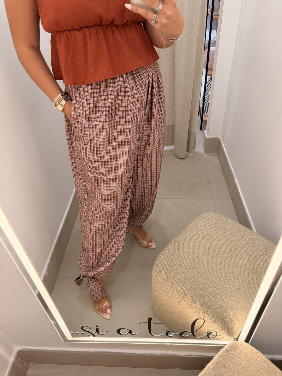 pantalon globo cuadros