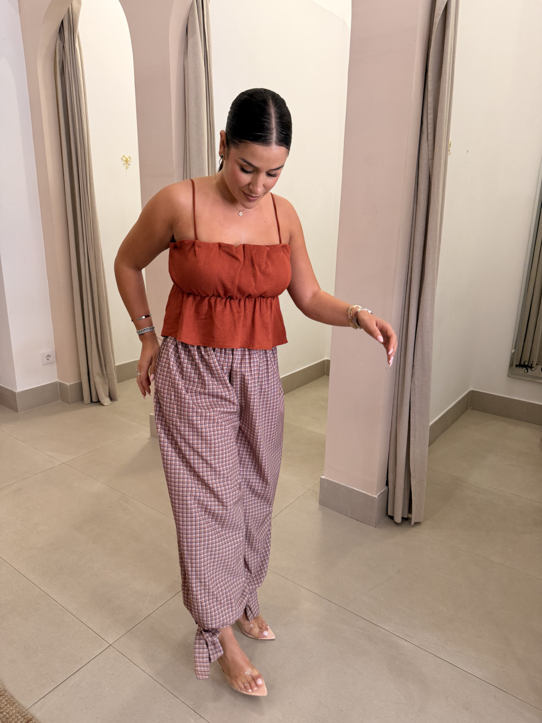 pantalon globo cuadros