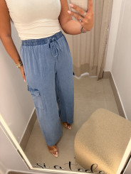 Pantalon fluido cargo