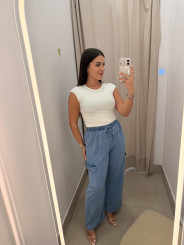 Pantalon fluido cargo