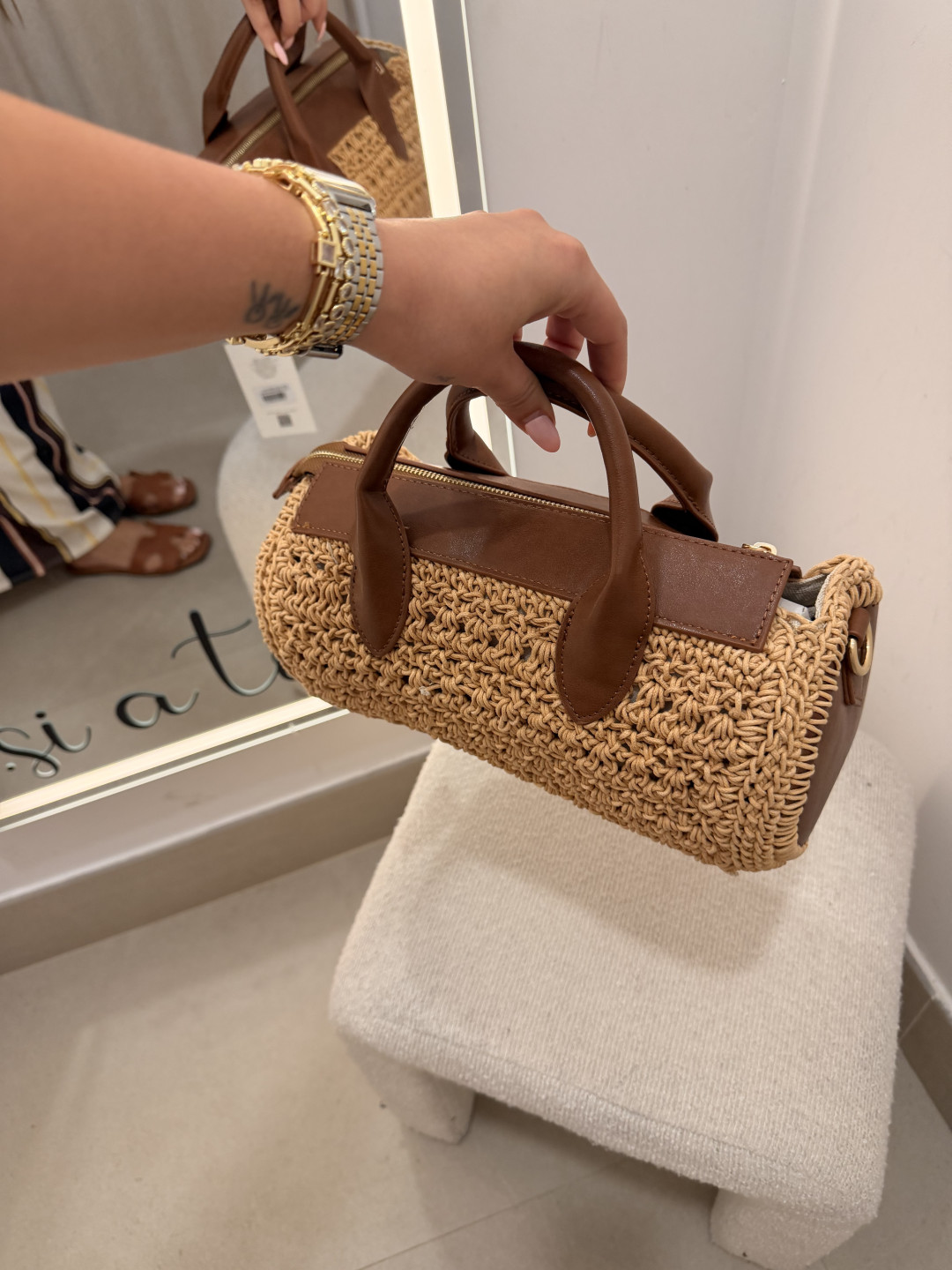 Bolso bowling marron