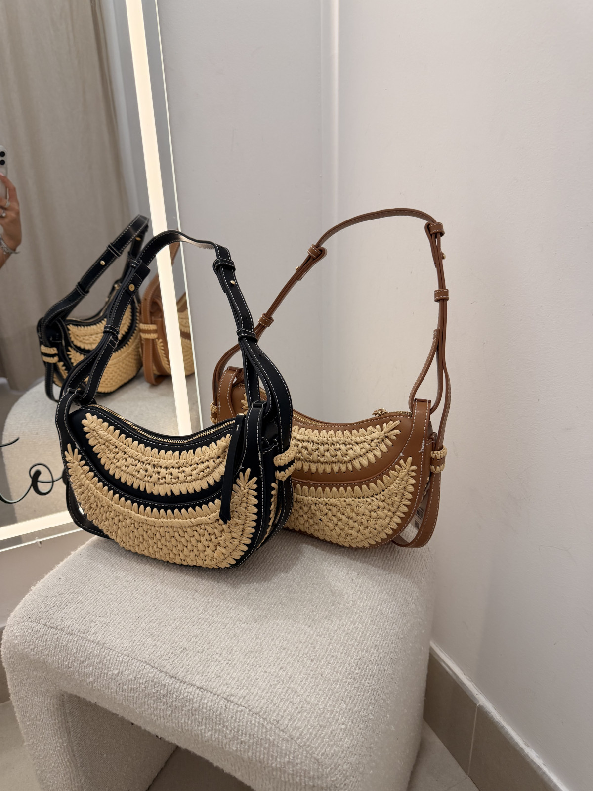 Bolso bandolera mimbre