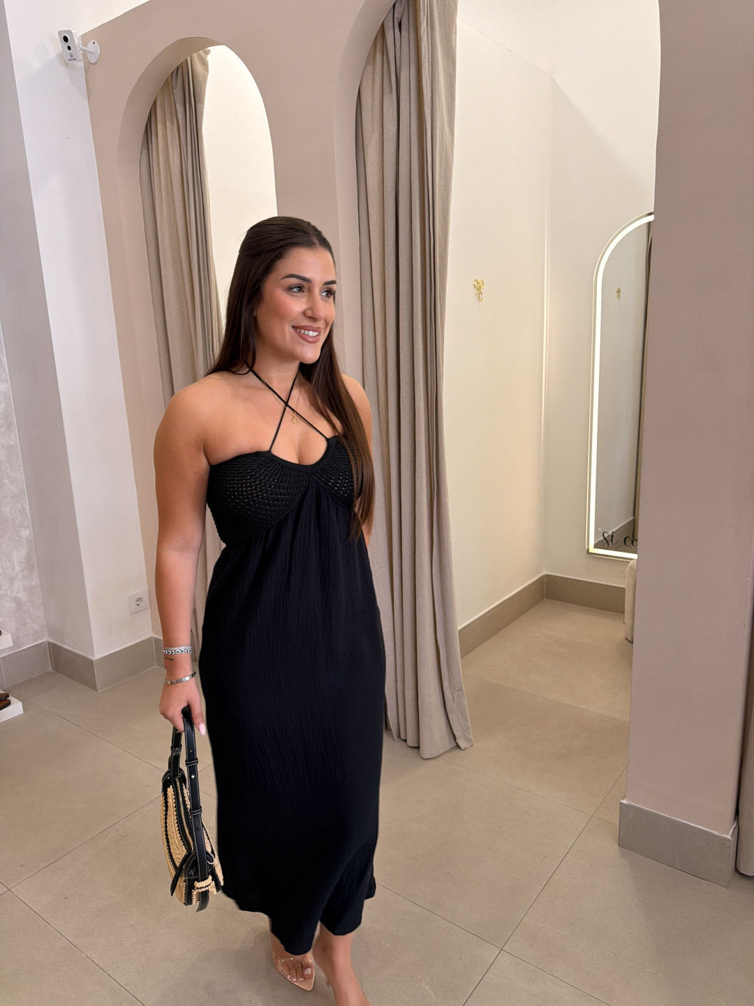 vestido detalle crochet