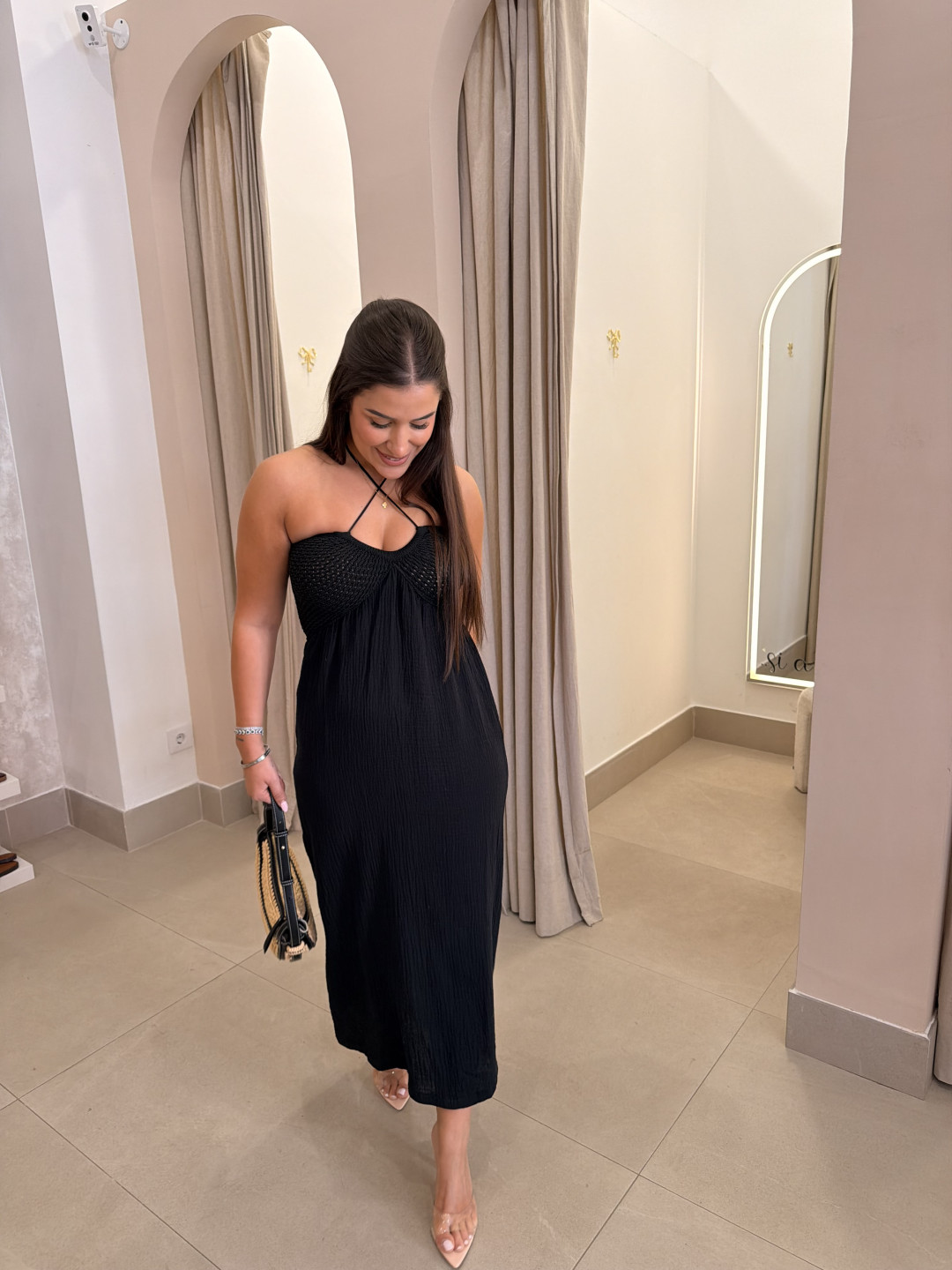 vestido detalle crochet
