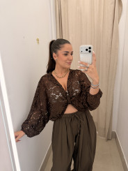 Blusa nudo encaje