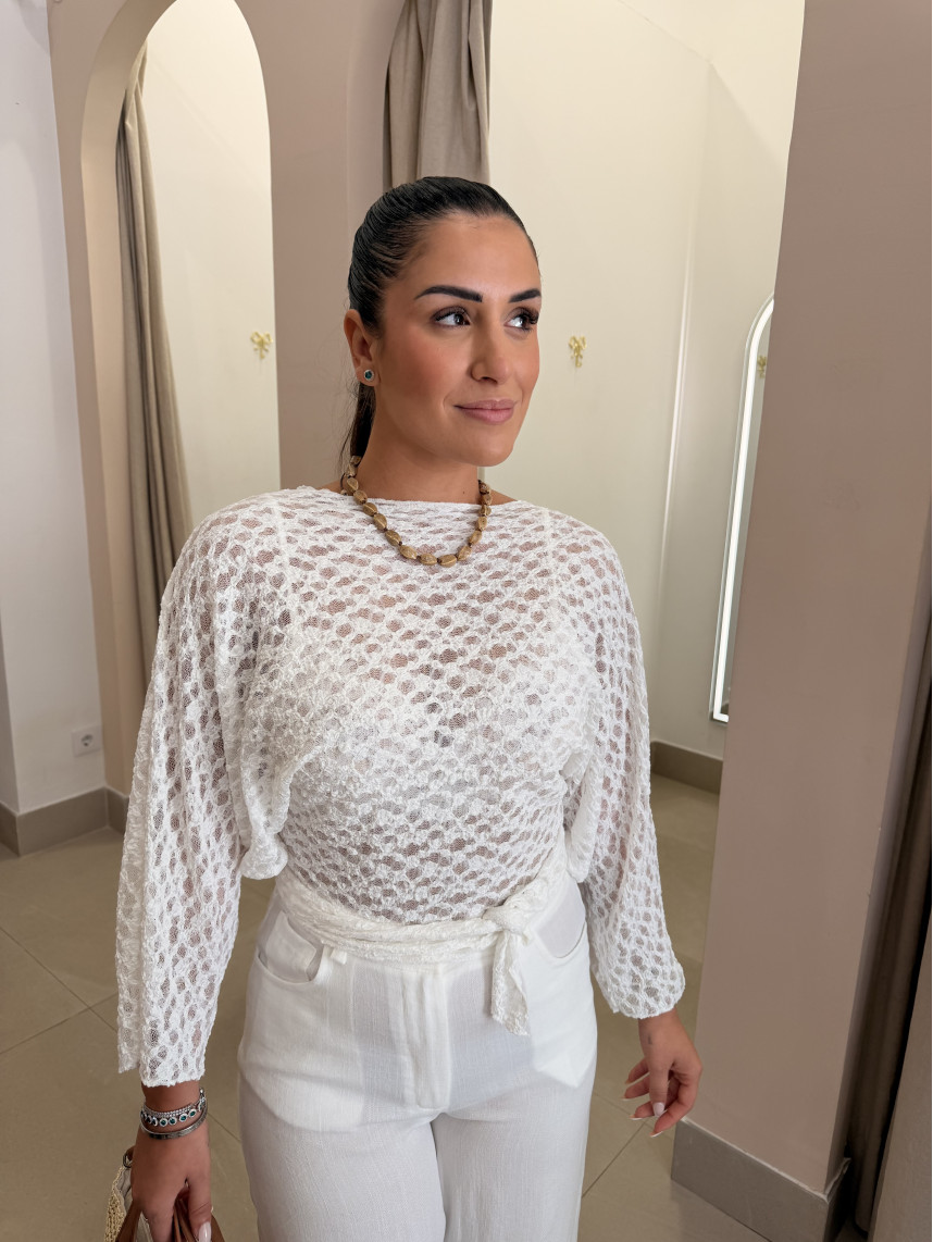 Top encaje blanco