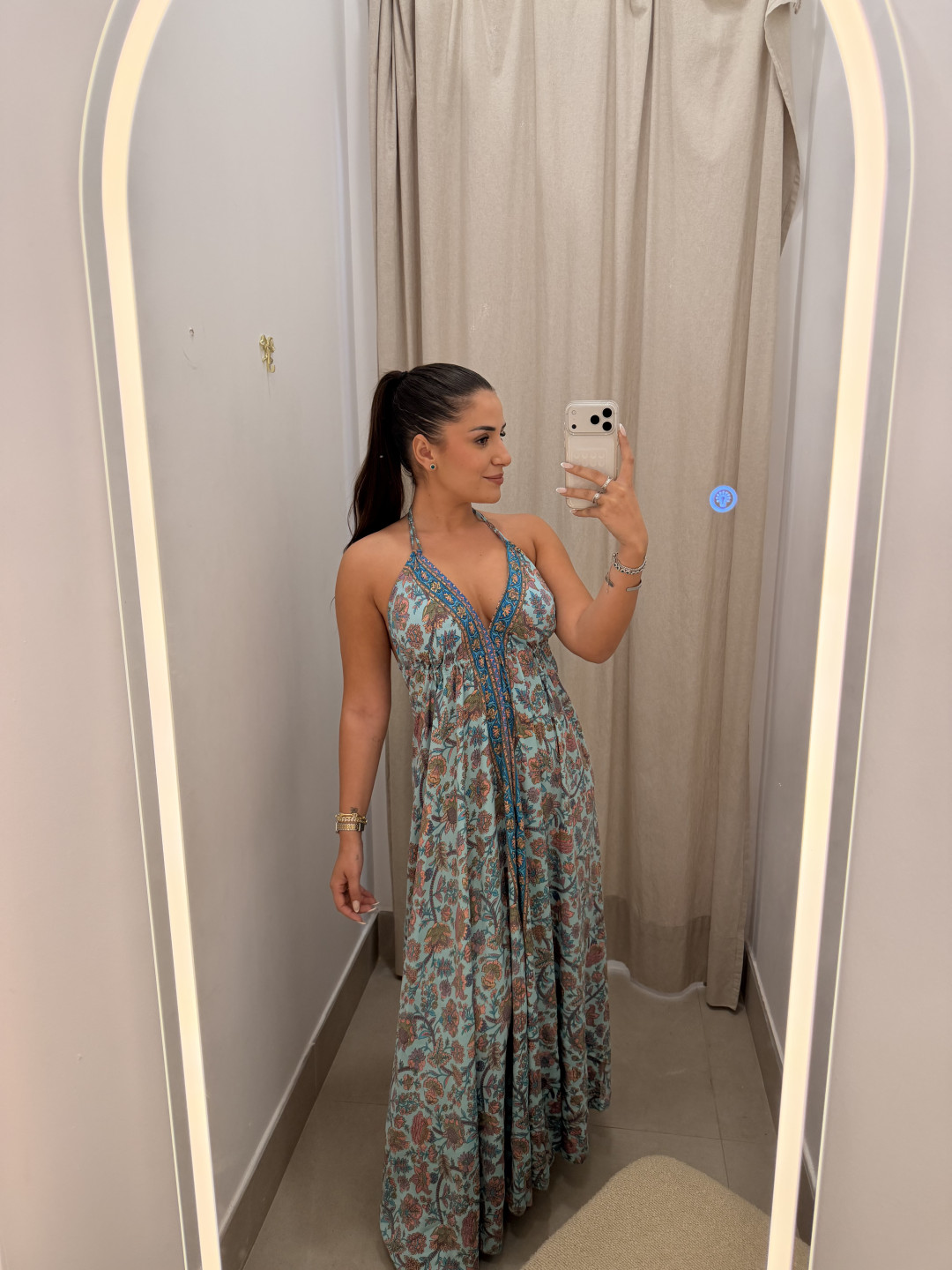 vestido indio turquesa/rosa 2541