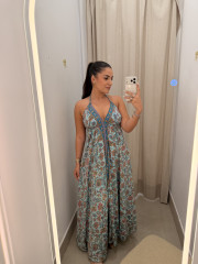 vestido indio turquesa/rosa 2541