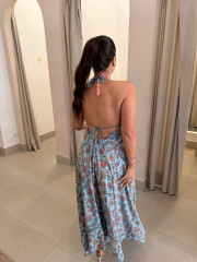 vestido indio turquesa/rosa 2541