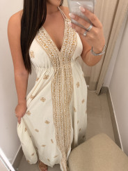 Vestido tipo pañuelo denim 5059