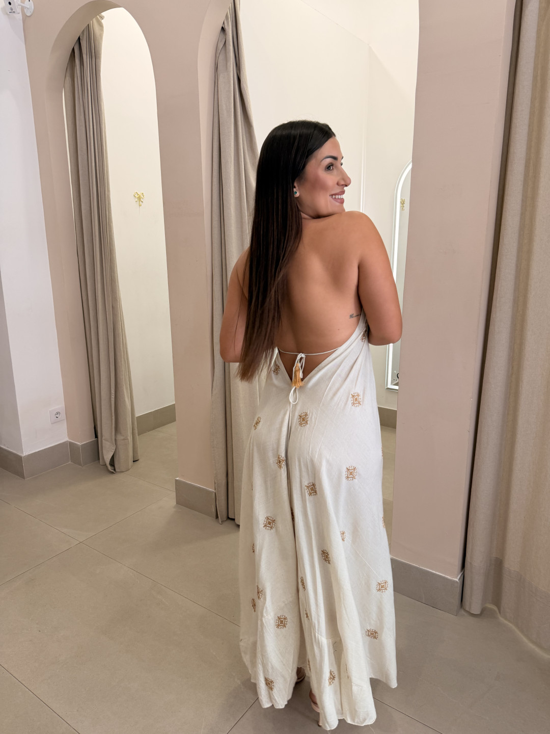Vestido tipo pañuelo denim 5059