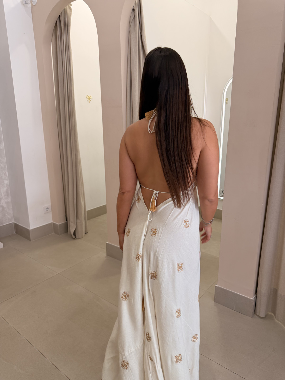 Vestido tipo pañuelo denim 5059