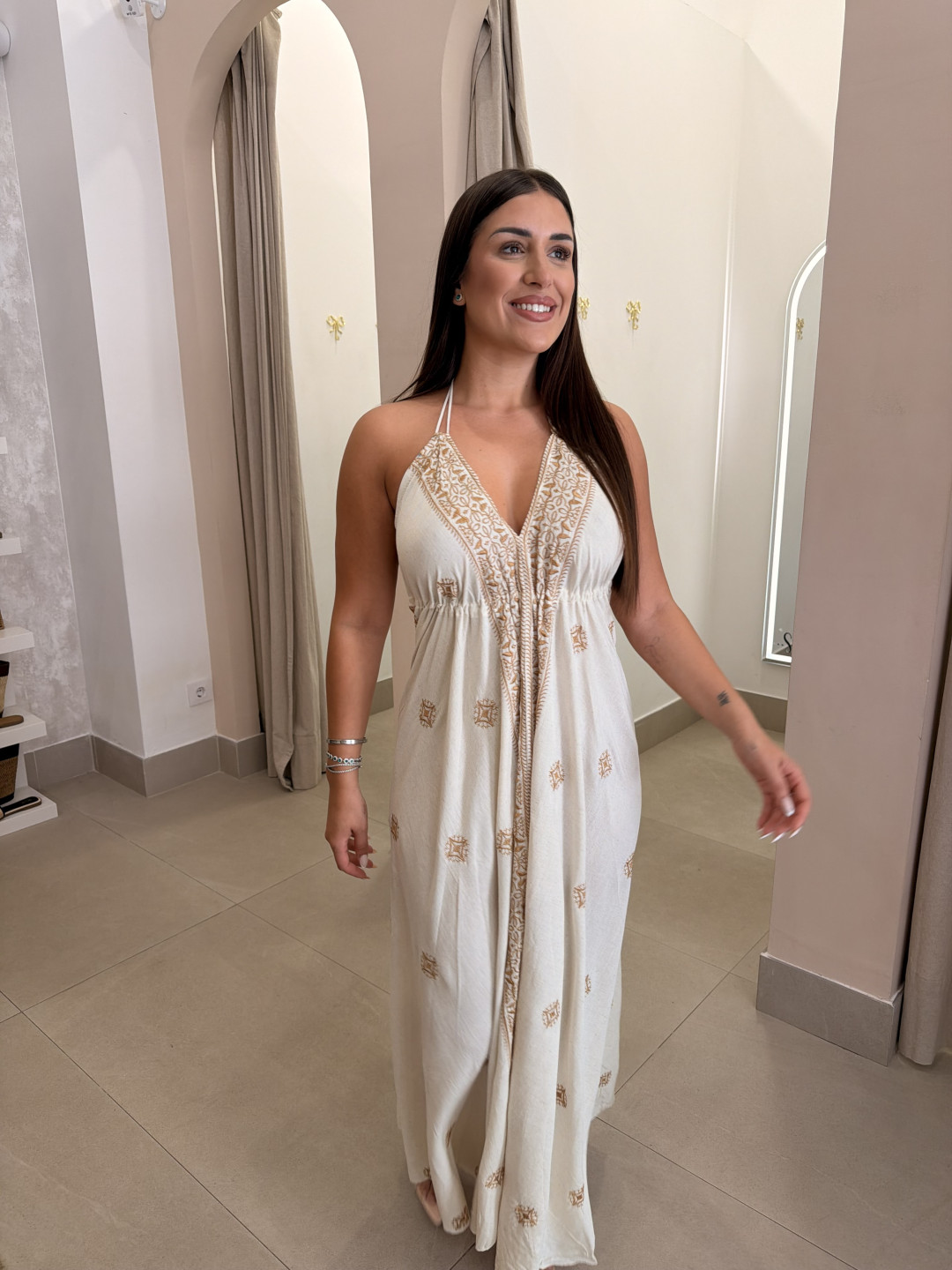 Vestido tipo pañuelo denim 5059