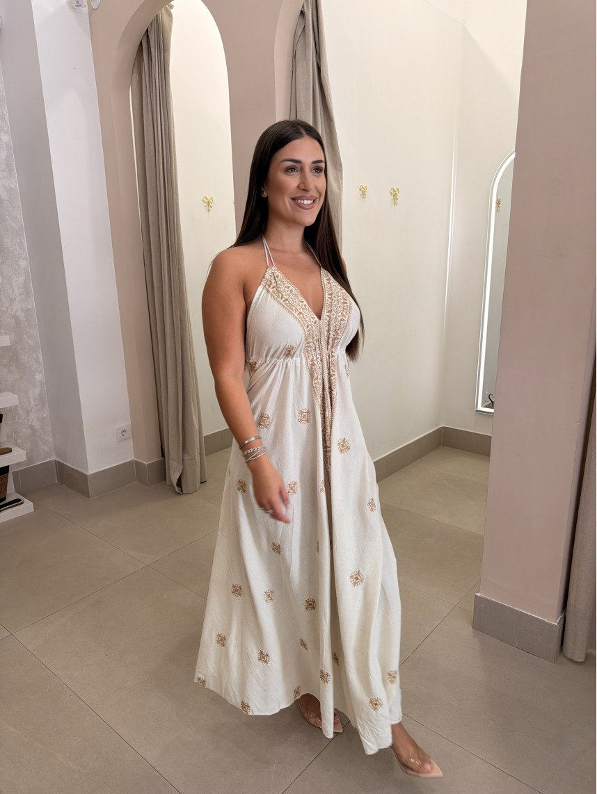 Vestido tipo pañuelo denim 5059