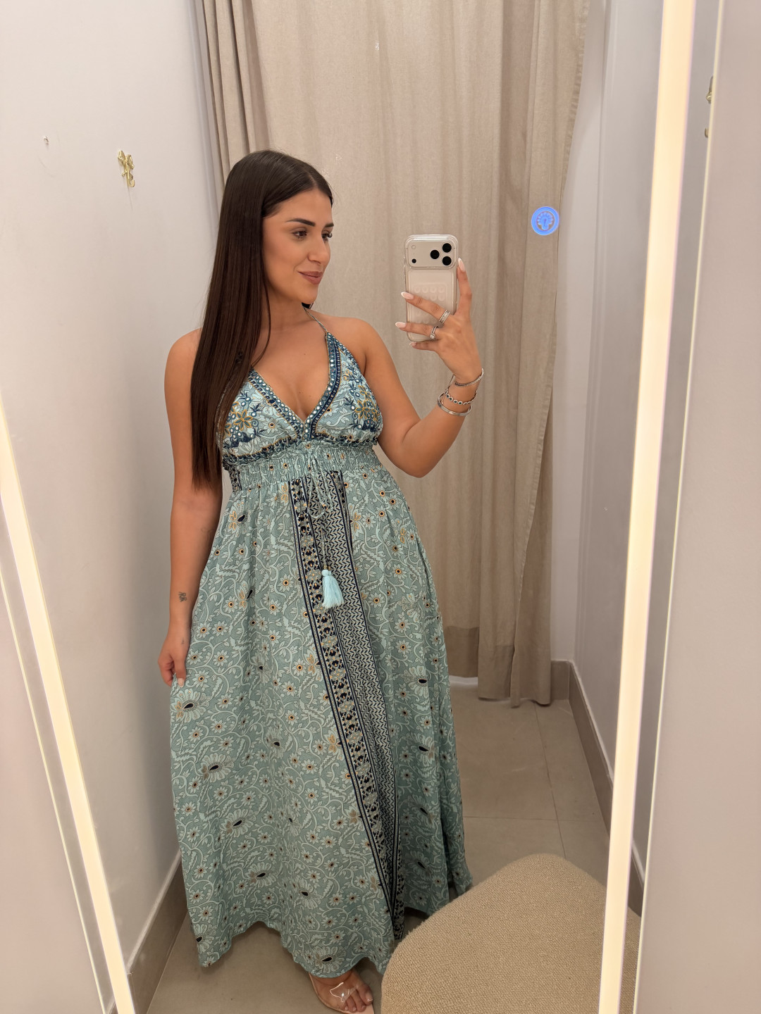 vestido indio detalle espejos