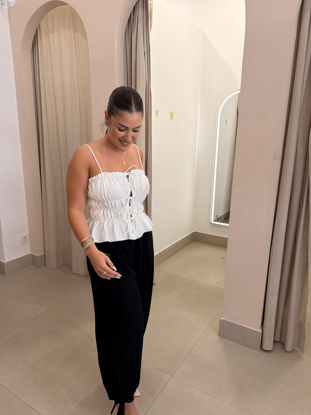 Pantalon carmen globo detalle lazo