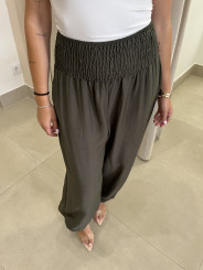Pantalon globo lino detalle lazos